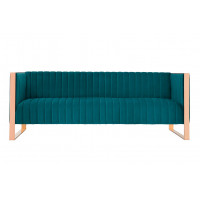 Manhattan Comfort SF009-TL Trillium 83.07 in. Aqua Blue and Rose Gold 3-Seat Sofa